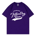 Deep purple oversized cotton T-shirt featuring a white Philadelphia letter print - Purple 317