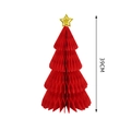39cm tall red honeycomb paper Christmas tree with a sparkling gold star on top - Triangle Christmas Tree / 39cm / Red