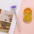 Creatieve paarse massage roller pen met zilveren handvat voor ontspanning en schrijven - Zilver