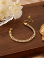 Détail du bracelet serpent plaqué or 18 carats avec pavé de zircons étincelants - 16.5-23cm / Or + Zircone Blanche (ZHB746白)