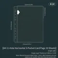 A4 3-pocket clear binder sleeve with 11 holes and horizontal layout for photos - A4 11 Holes Horizontal 3-Pocket Pages 10 Sheets 41#