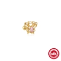 S925 sterling silver butterfly stud earrings with pink heart stone and white cubic zirconia - Butterfly Style (5547009114661)