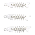 Three creative silver fishbone alloy pendants for DIY handmade jewelry crafting - 1pc/pack / Matte Silver