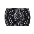 Elastic wide headband with black and grey geometric tribal print and front twist knot - 19-Black White Geometric