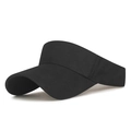 Classic black marathon sun visor hat for running featuring a minimalist sport design - Black