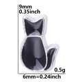 Cat paw charm in black enamel and silver trim with 9mm height and 0.5g weight info - F462-Black Cat