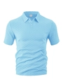 Polo homme bleu ciel coupe slim avec texture jacquard respirante et manches courtes - Rose bonbon