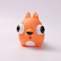 Orange squeeze fox toy with popping eyes and soft silicone texture for stress relief - Pop Out Eyes Puppy