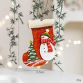 Christmas stocking wooden pendant with snowman and tree painting on pine branch - Snowman Xmas Tree Wooden Stocking