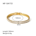 18K gold-plated tennis bracelet with rectangular cubic zirconia 160mm length - White Zirconia Style (HF-S4172)