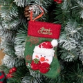 Classic red and green Christmas stocking with 3D snowman figure and snowflake pattern - Snowman Christmas Stocking