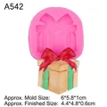 Pink silicone mold with bow gift box shape for fondant and chocolate cake decoration - 3# Gift Box (Pink)
