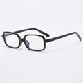 Gafas cuadradas negras C1 clásicas con filtro de luz azul y montura de plástico lisa - Negro