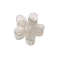 Macro detail of a transparent five-petal flower hair claw made of high-quality acrylic - Solid - Jelly Gray