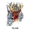 Waterproof tattoo sticker TH-438 featuring colorful deer head and mandala patterns - Th-438 / 210*148mm