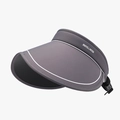 Grey ice silk sun visor hat with white branding and adjustable back strap for summer - Adjustable / Dark Gray