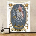 Arazzo artistico zodiacale Toro con motivi di sole e luna in un ambiente domestico - Toro (GT220612) / 73X95CM (Spazzolato Transfrontaliero)