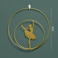 Modern gold metal wall decor featuring a 28cm round frame and dancing ballet girl silhouette - Style A / 28cm / Gold