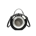 Sac bandoulière rond créatif en forme de machine à laver noire avec détails argentés - Noir