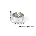 Detail view showing 0.9cm width and silver woven mesh texture on stainless steel ring - TYR0467 / Silver Fine Weave