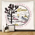 Dettaglio dell'arazzo del deserto con l'albero di Joshua e il paesaggio del tramonto - 73X95CM / Sogno del Deserto - Joshua Tree / Tessuto Spazzolato