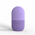 Single purple silicone ice facial roller with ribbed texture for skin cooling massager - Wave Pattern Purple