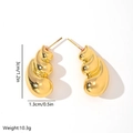 Elegante vergoldete 14K Spiral-Ohrringe mit 3cm Höhe und hochglanzpoliertem Finish - EH159 Goldene Spirale