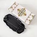 Kit d'entretien de bougies en acier inoxydable noir avec plateau et boîte cadeau chic - Ensemble de 4 Pièces avec Boîte (Grand Plateau Vague + Cloche) / Noir