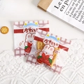 Self-standing frosted snack bag with cute white rabbit and strawberry cartoon prints - Red Strawberry Rabbit / 13.5 x 13.5cm