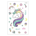 Waterproof unicorn tattoo sticker EC-656 with colorful rainbows and donuts for kids - EC-656 (Unicorn)