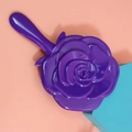 Specchio a mano vintage viola a forma di rosa portatile per trucco e cosmetica - Viola