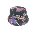 Reversible bucket hat featuring vibrant multi-color heart prints on a black background - M (56-58cm) / Colorful Heart Abstract