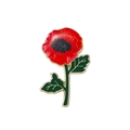 Élégante broche coquelicot en émail rouge avec bords dorés et feuilles vertes pour femme - Style Coquelicot Rouge Unique(C2871-2)