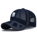 Berretto da baseball in mesh blu scuro traspirante con patch Sport Fashion per esterni - Blu navy