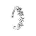 Silberne Ohrmanschette mit fünf verknüpften Sternen und funkelnden Zirkoniasteinen - Silber Stern Zirkon Stil