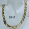 Men's two-tone 11mm stainless steel chain necklace, 55cm length and 94g weight variant - 11mm*55cm / Steel Gold
