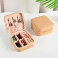 Boîte à bijoux portable en PU kaki avec compartiments pour bagues et colliers - Version Pu - Kaki ; 10*10*5