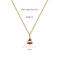 Detail of Christmas tree pendant necklace in gold-plated steel with 39cm chain size info - Christmas Tree