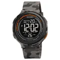 Men's digital sports watch with grey camouflage strap and 50M water resistance - Grey Camouflage