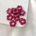 Magenta 19mm acrylic flower beads with marble texture for DIY jewelry making - Rose Red Smudge