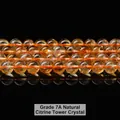 7A grade natural yellow citrine crystal round beads with internal ice textures - 7a Natural Yellow Tower Crystal / 4mm approx 90pcs