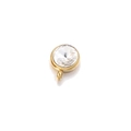 10mm golden stainless steel pendant with clear crystal birthstone for DIY jewelry - White