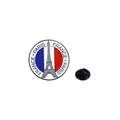 Emaille-Anstecker mit Eiffelturm-Motiv in französischen Flaggenfarben mit Gummikappe - Frankreich Paris Eiffelturm