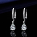Elegant S925 sterling silver pear-cut teardrop drop earrings with white cubic zirconia - A Pair Of Platinum-gold Leds-128
