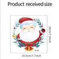 Detailed size specifications for Christmas theme sticker with Santa and holly motifs - M-08 Santa Wreath