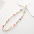 Handmade colorful star and pearl beaded phone wrist strap with heart bow charm - Pentagram (K890)