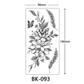 Sketch floral temporary tattoo with peonies and butterfly, black and white style, 96x190mm - BK-093 / 96*190mm