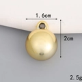 Golden UV heart charm pendant with 1.6cm width and 2cm height for DIY jewelry making - 16mm*20mm Round Bead / Gold