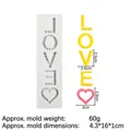 Silicone LOVE and heart mold for fondant and chocolate with 60g weight and 16cm length - Style 4-Letters Heart Grey