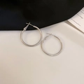 Minimalist silver hoop earrings with a polished finish and secure clasp closure - Round Hoop Diameter 3cm (Silver Earring Post)